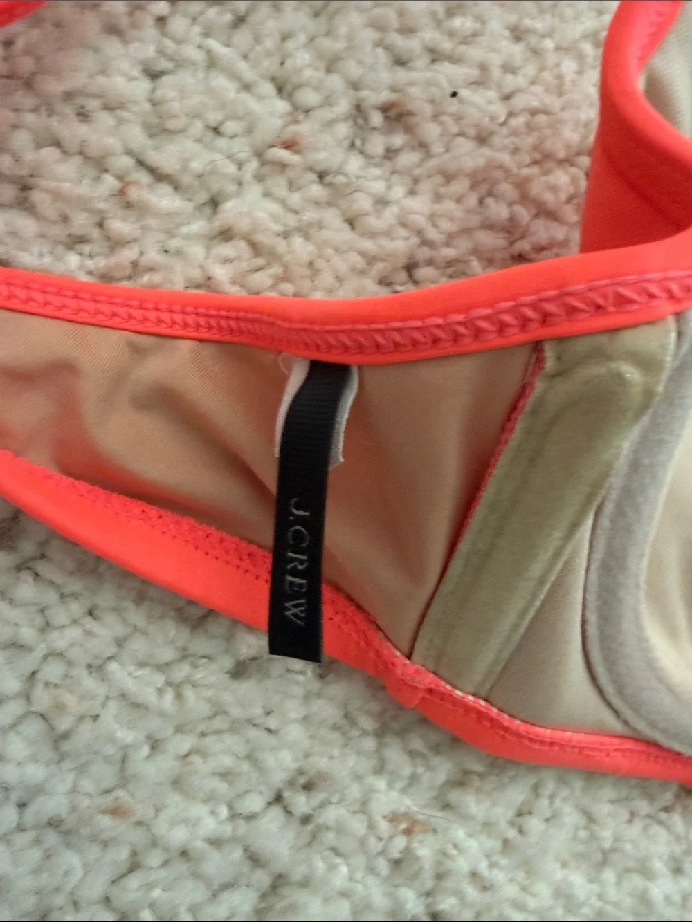 J. Crew Bikini Top in Bright Coral